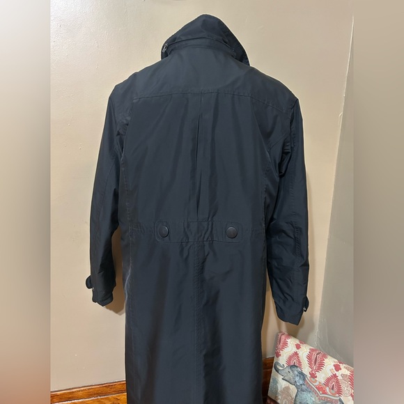 L.L. BEAN TRENCH WOOL LINER RAIN LONG COAT WOMENS BLACK SZ LARGE - Picture 5 of 13